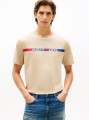 detail Tommy Hilfiger pánské béžové tričko