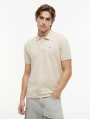 detail Tommy Jeans pánské béžové polo tričko