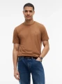 detail Tommy Hilfiger pánské hnědé tričko