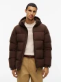 detail Tommy Hilfiger pánská tmavě hnědá péřová bunda