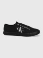 detail Calvin Klein pánské černé plátěné tenisky ESSENTIAL VULCANIZED 1