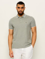detail Tommy Jeans pánské zelenošedé polo tričko
