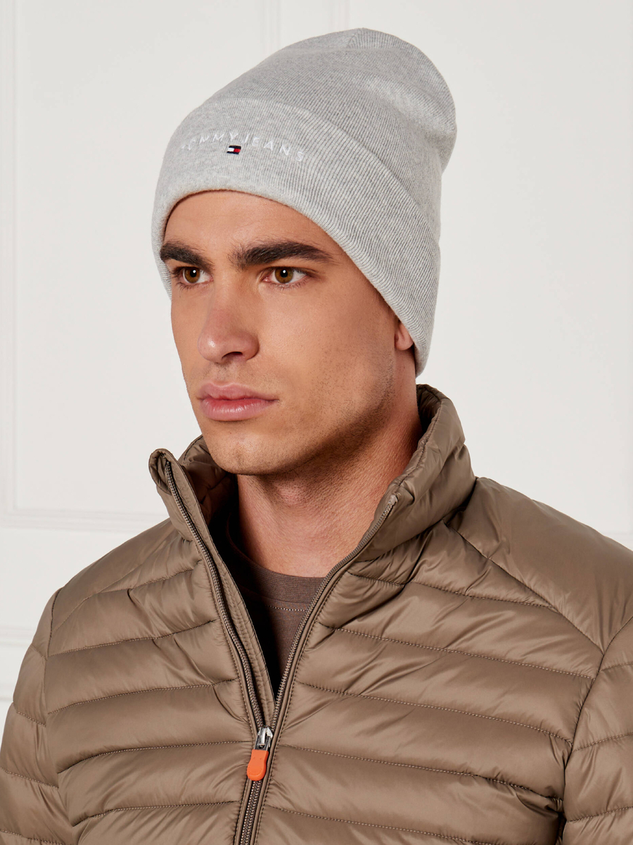 detail Tommy Jeans pánská šedá čepice