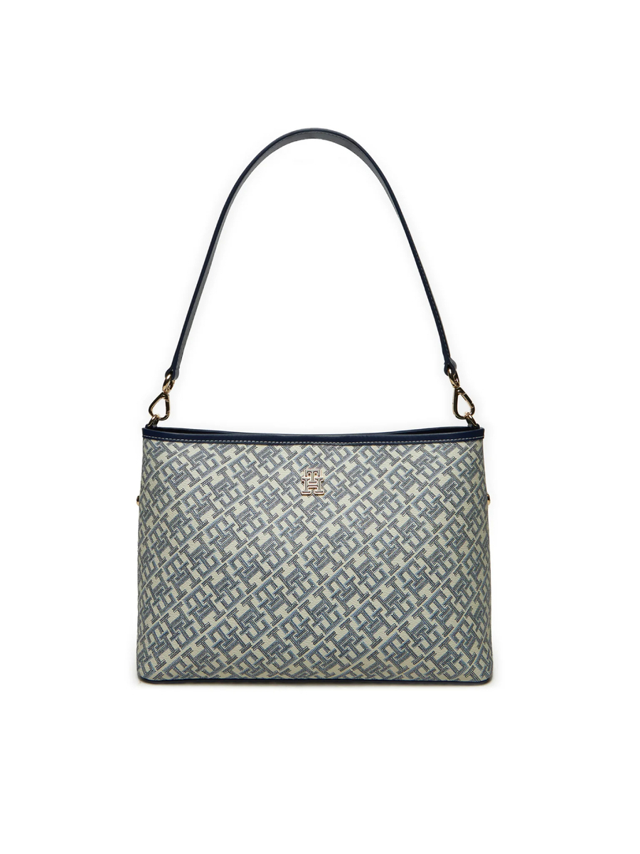 detail Tommy Hilfiger dámská modrá kabelka s rukojetí