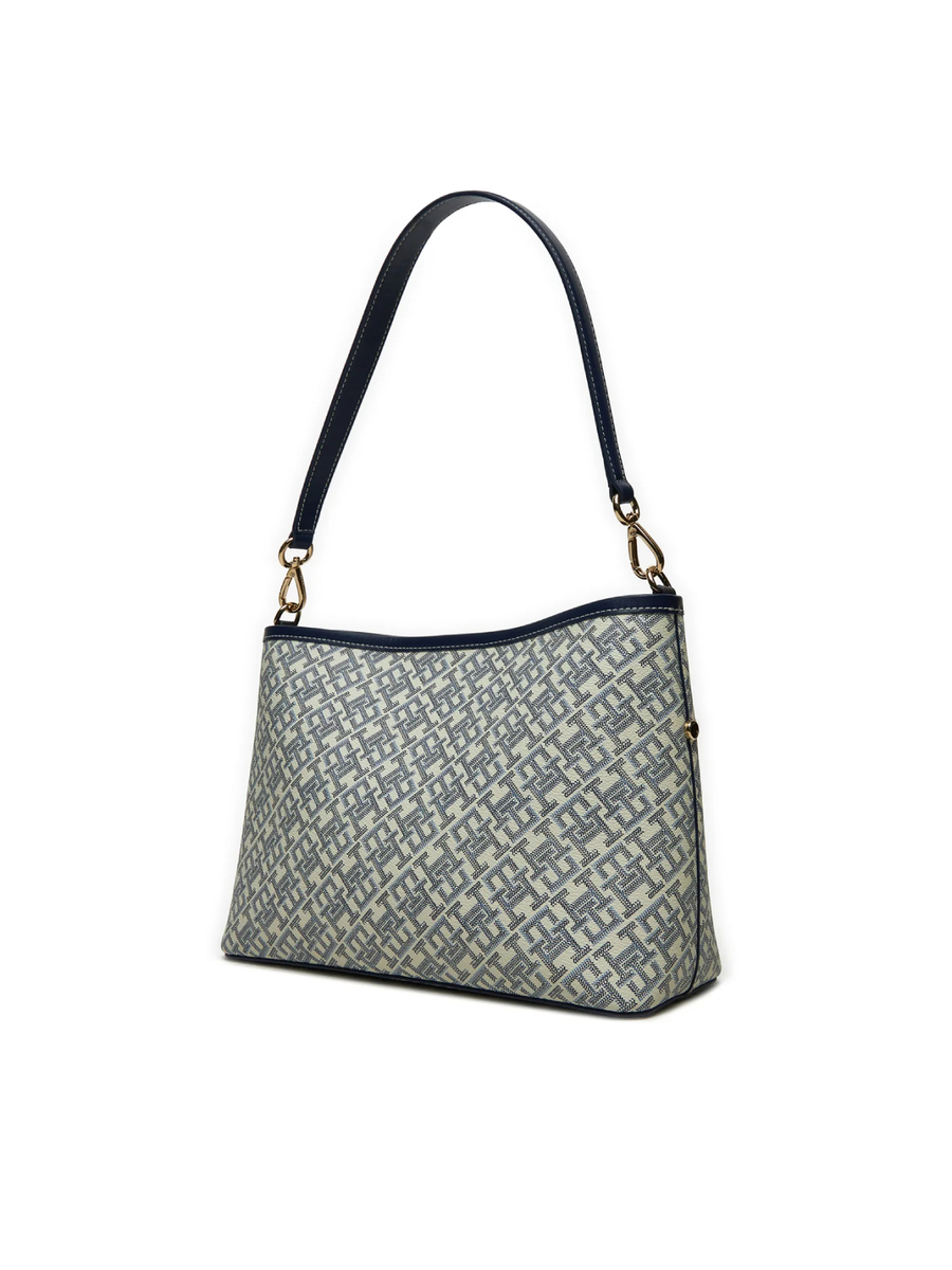 detail Tommy Hilfiger dámská modrá kabelka s rukojetí