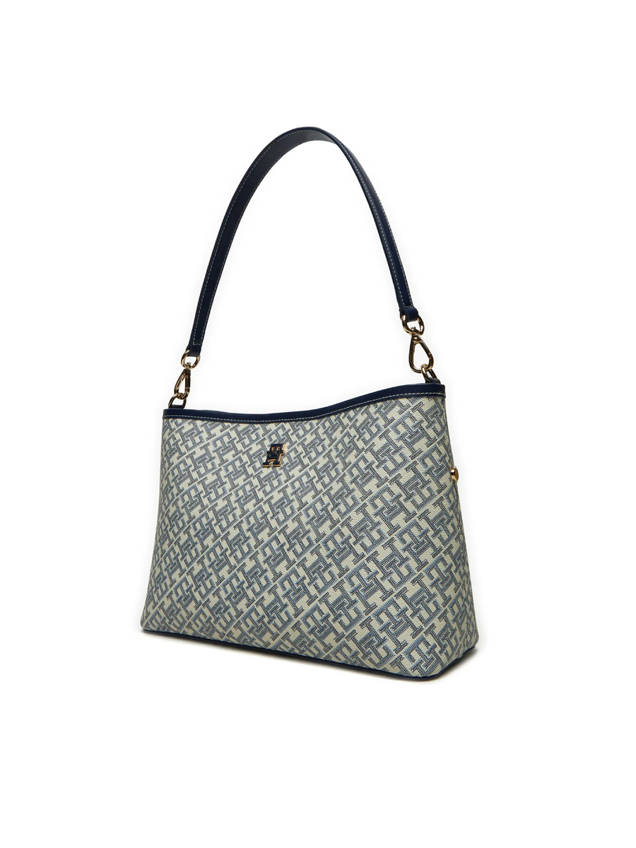 detail Tommy Hilfiger dámská modrá kabelka s rukojetí