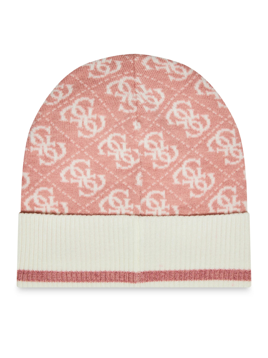 detail Guess dámská růžovo krémová čepice