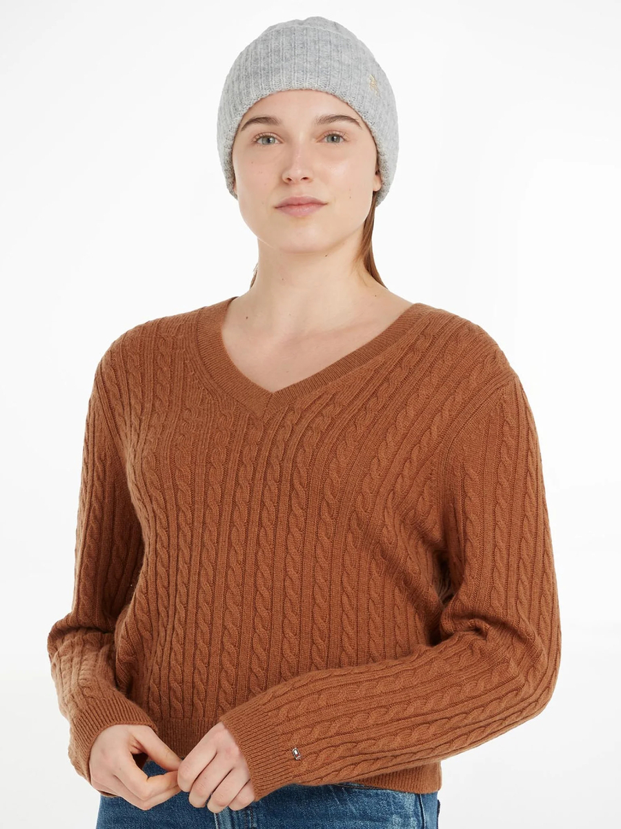 detail Tommy Hilfiger dámská šedá čepice