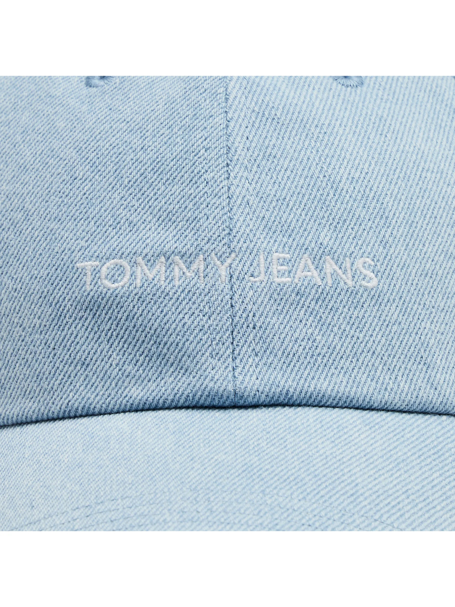 detail Tommy Jeans dámská modrá džínová kšiltovka