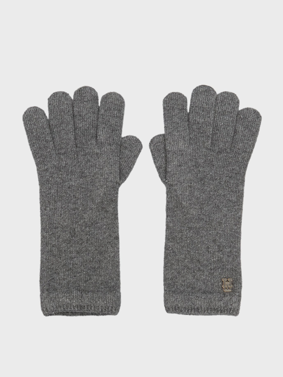detail Tommy Hilfiger dámské šedé rukavice