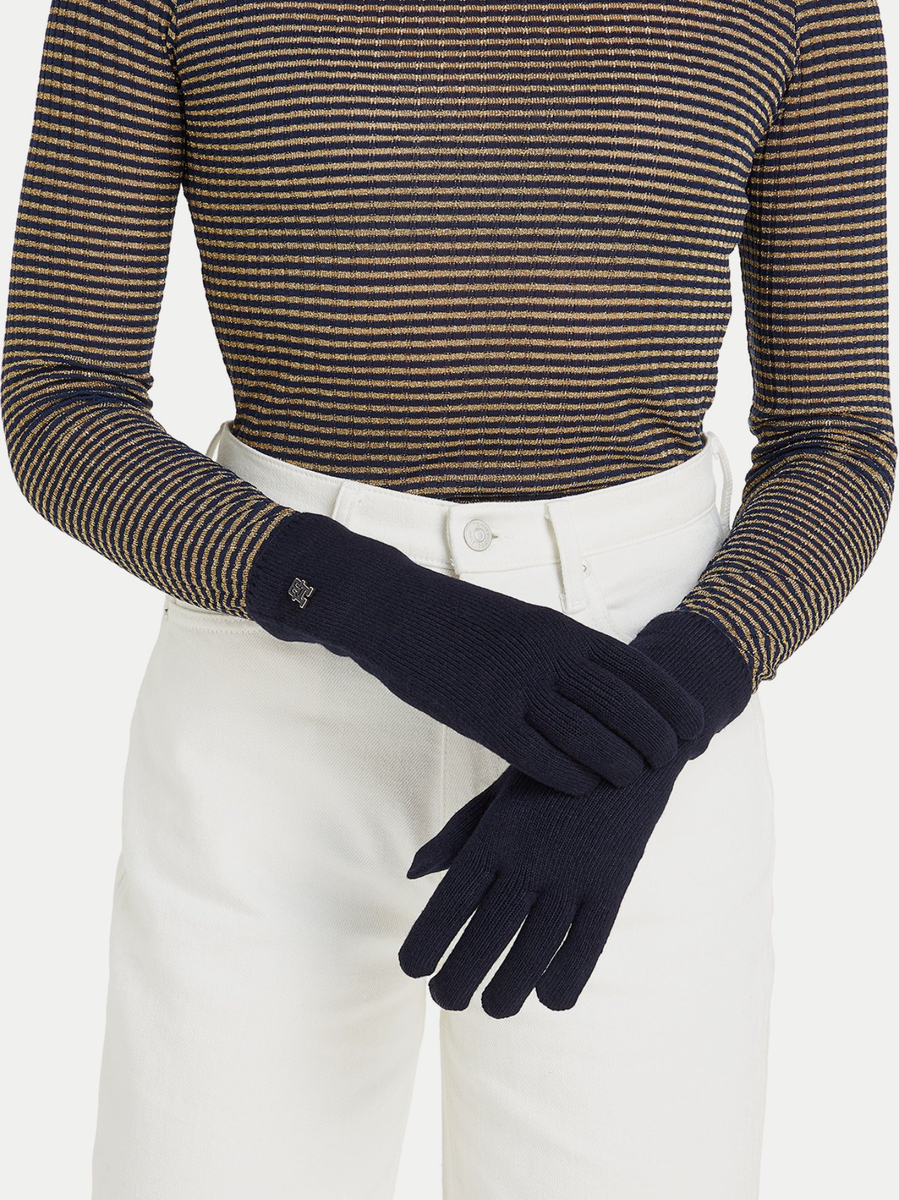 detail Tommy Hilfiger dámské tmavě modré rukavice