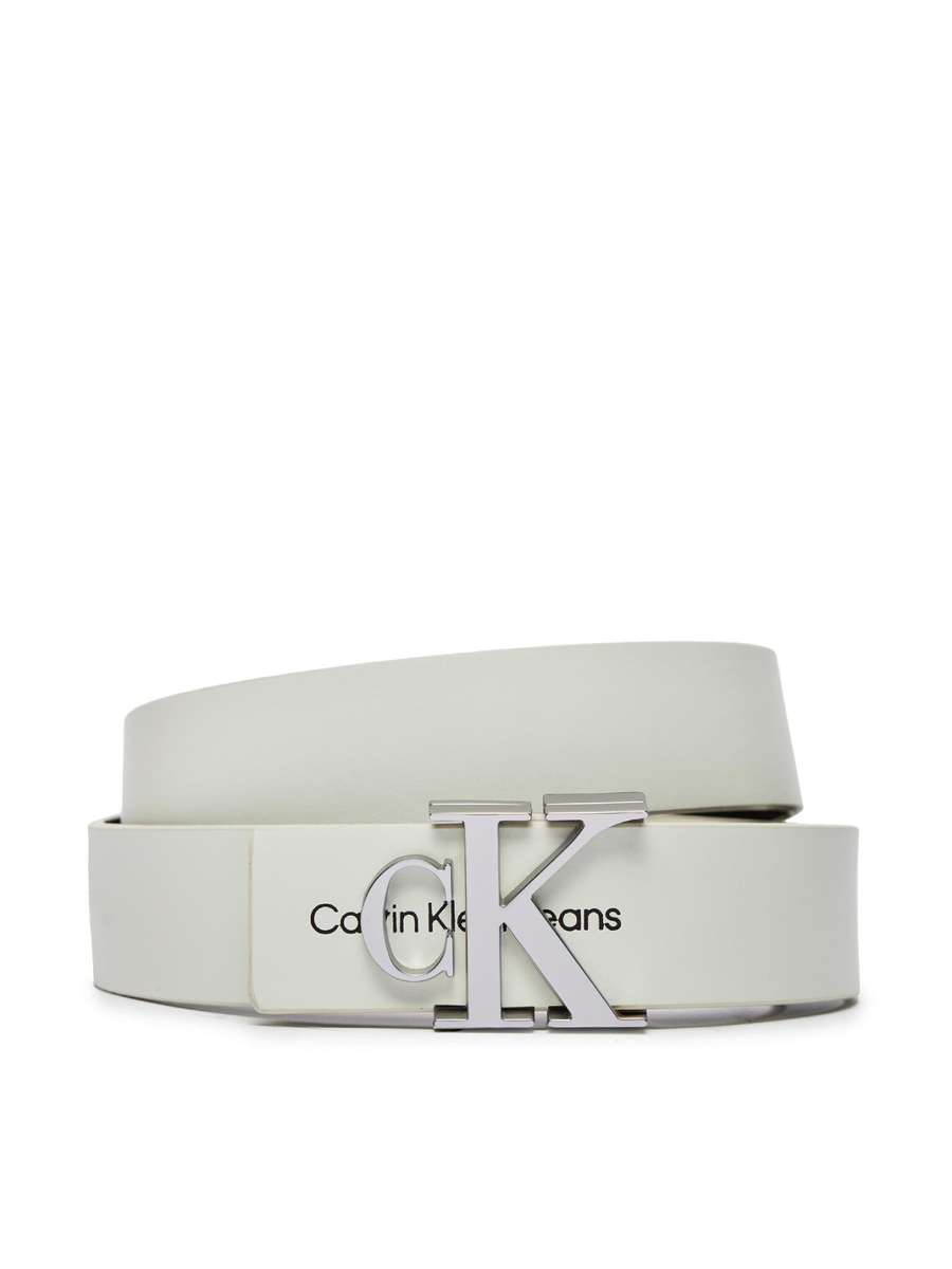detail Calvin Klein dámský bílý kožený pásek
