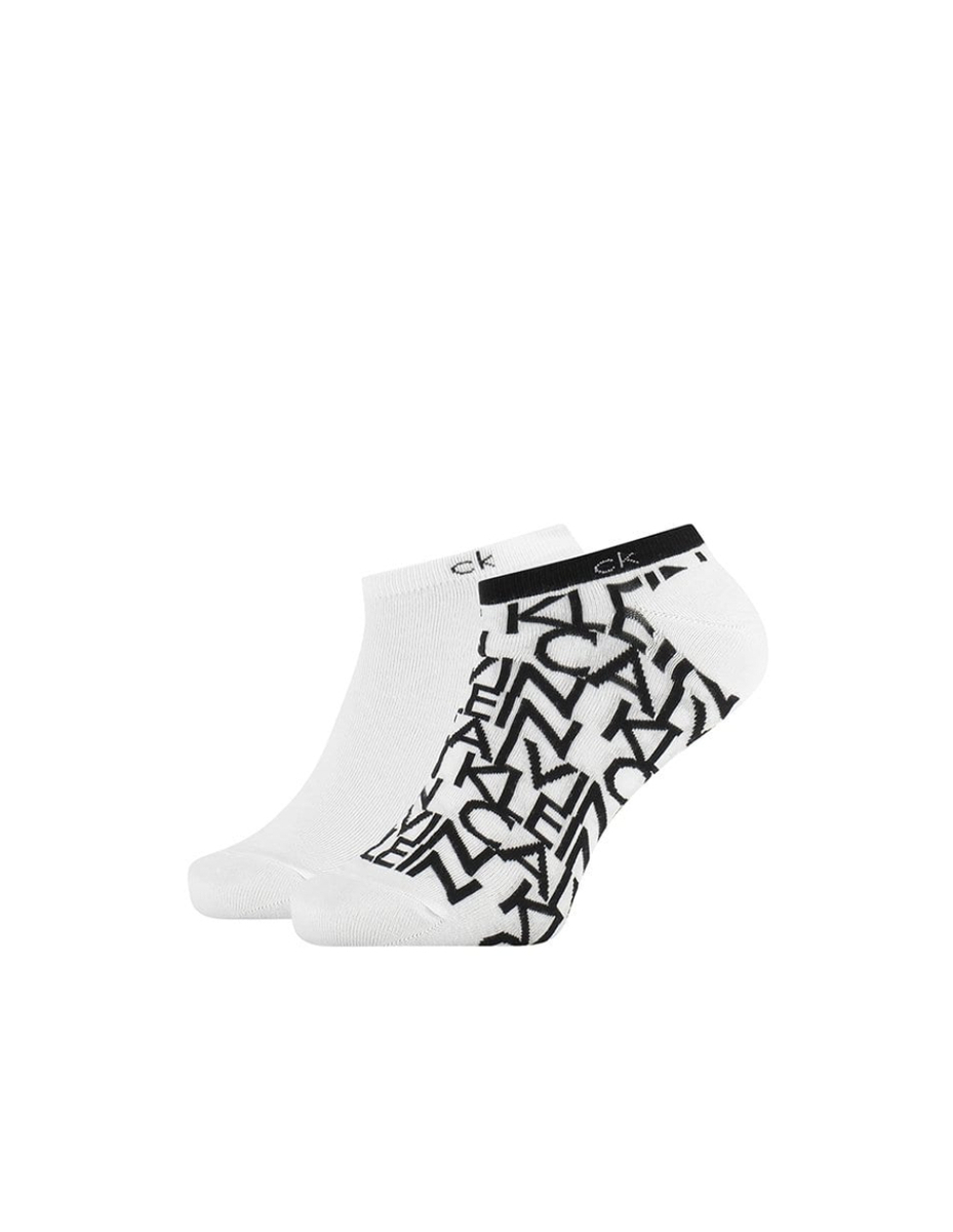 detail Calvin Klein pánské bílé ponožky 2 pack
