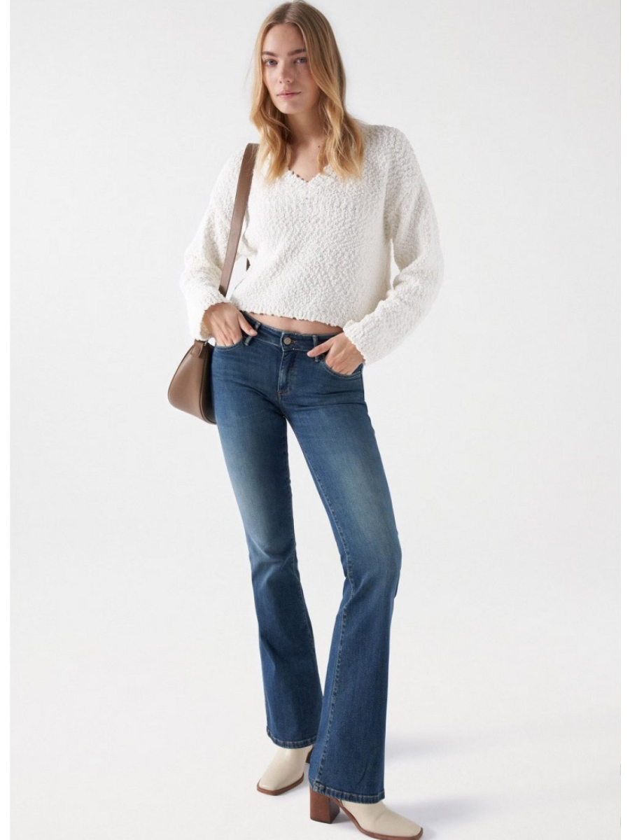 detail Salsa Jeans dámský krémový svetr