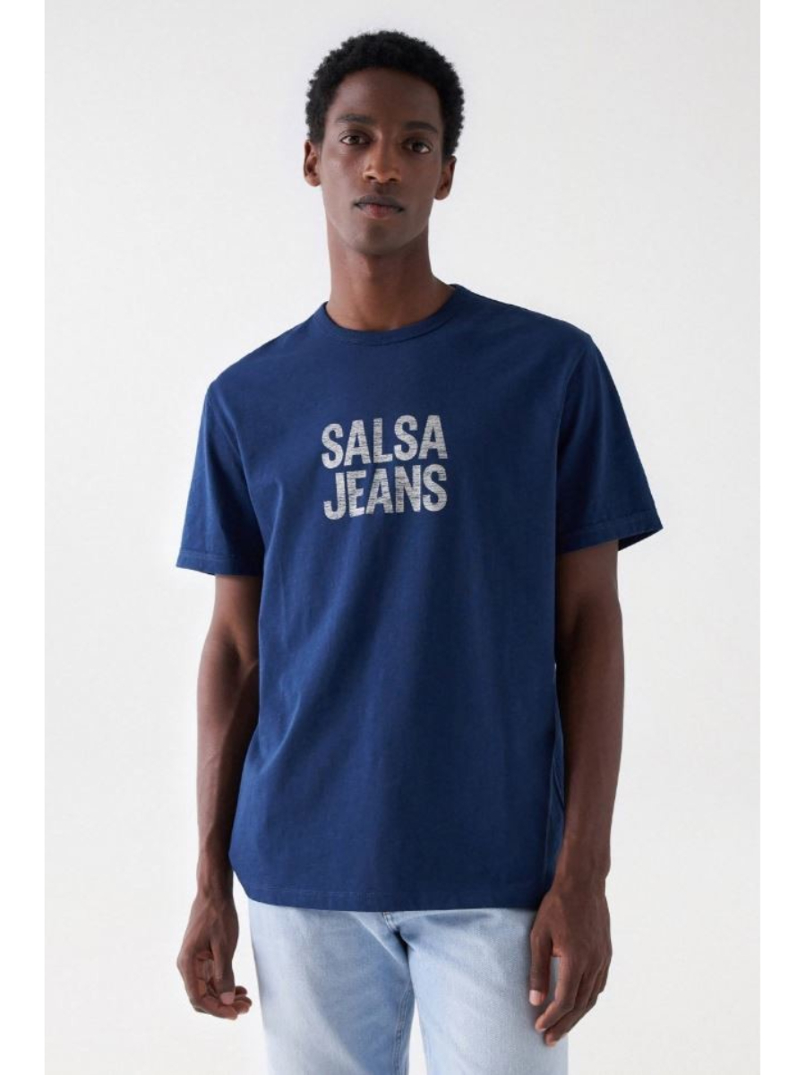 detail Salsa Jeans pánské tmavě modré tričko