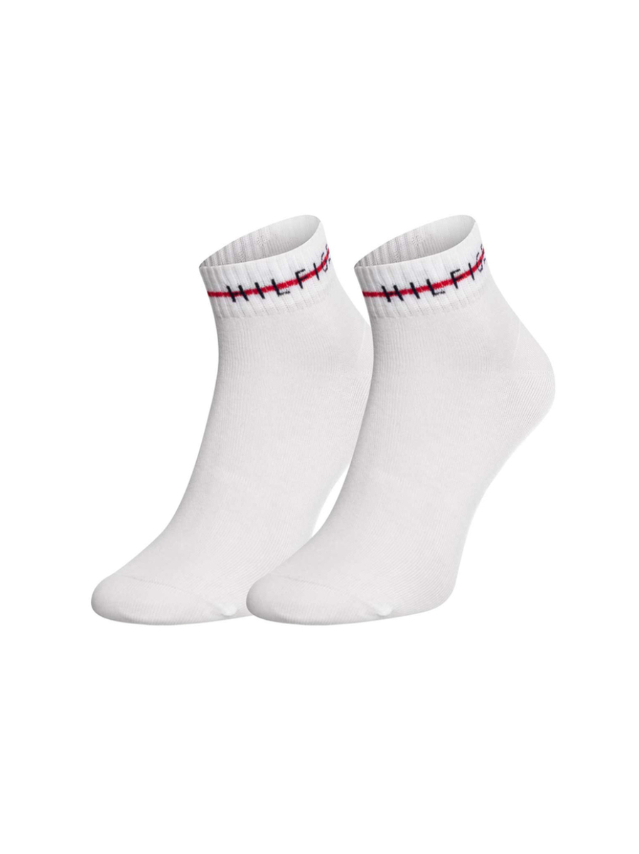 detail Tommy Hilgiher pánské bílé ponožky 2pack