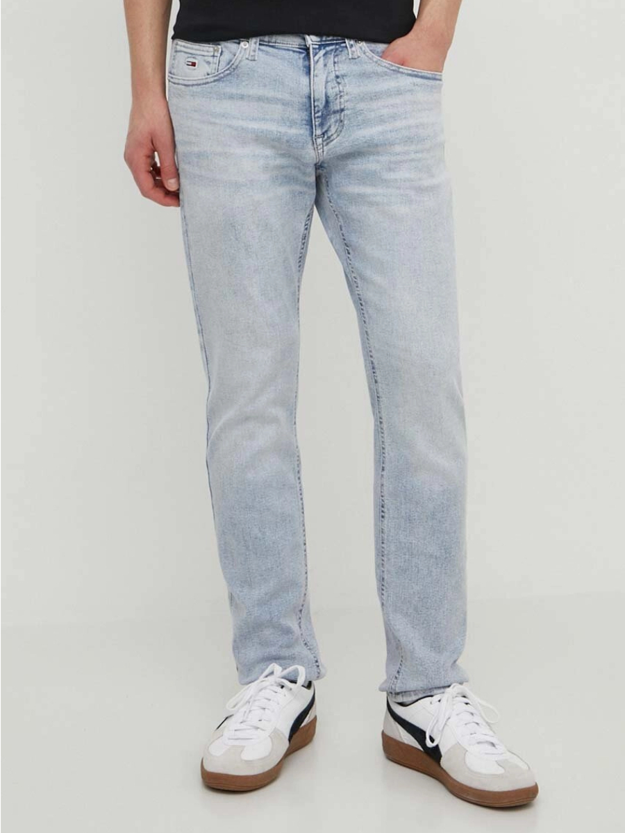 detail Tommy Jeans pánské modré džíny
