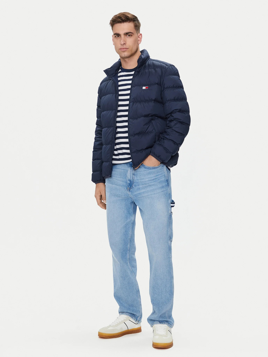 detail Tommy Jeans pánská modrá bunda