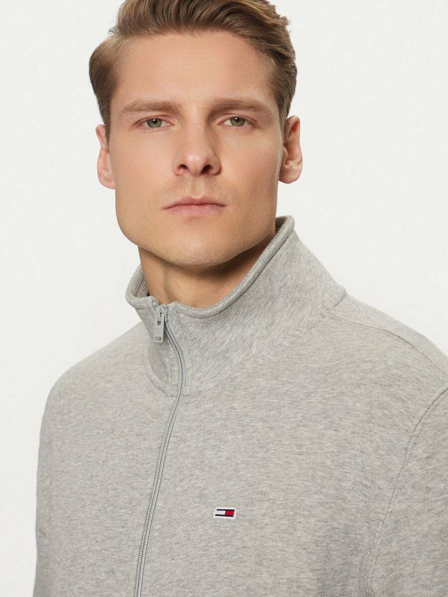 detail Tommy Jeans pánská šedá mikina