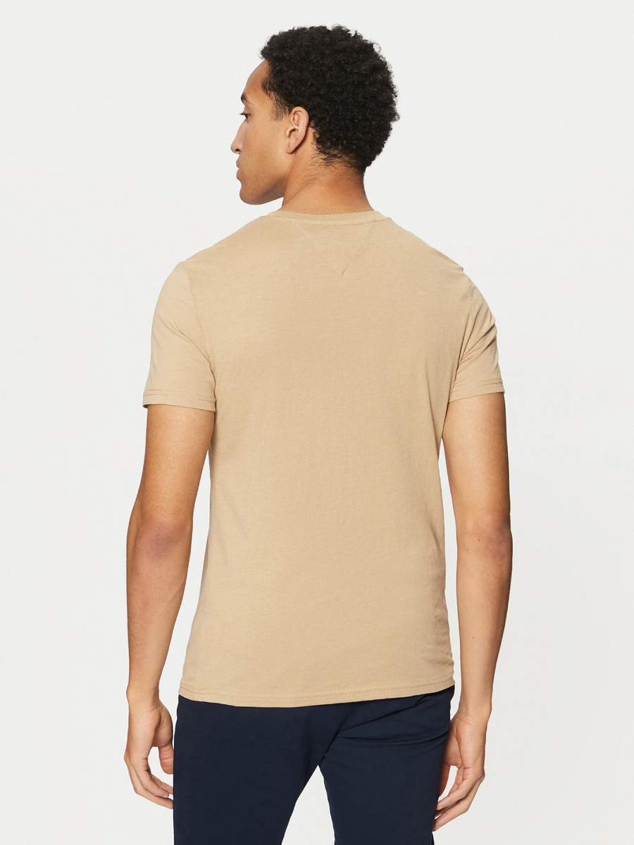 detail Tommy Jeans pánské béžové tričko