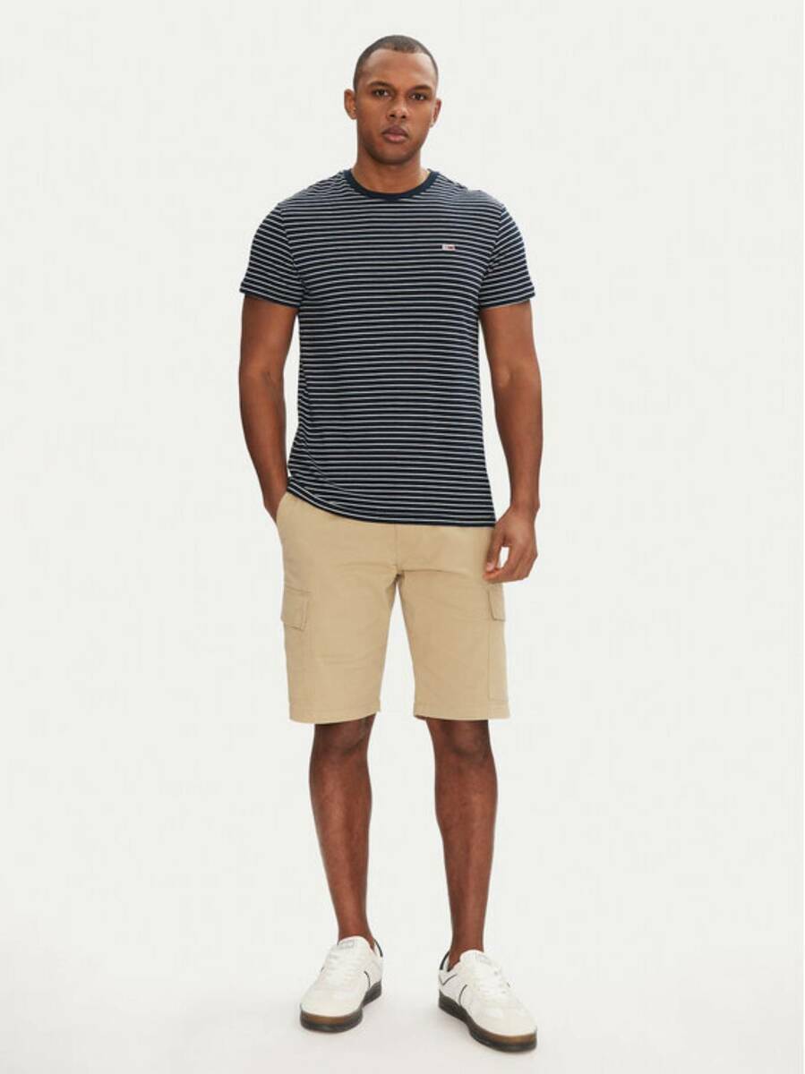 detail Tommy Jeans pánské pruhované tričko