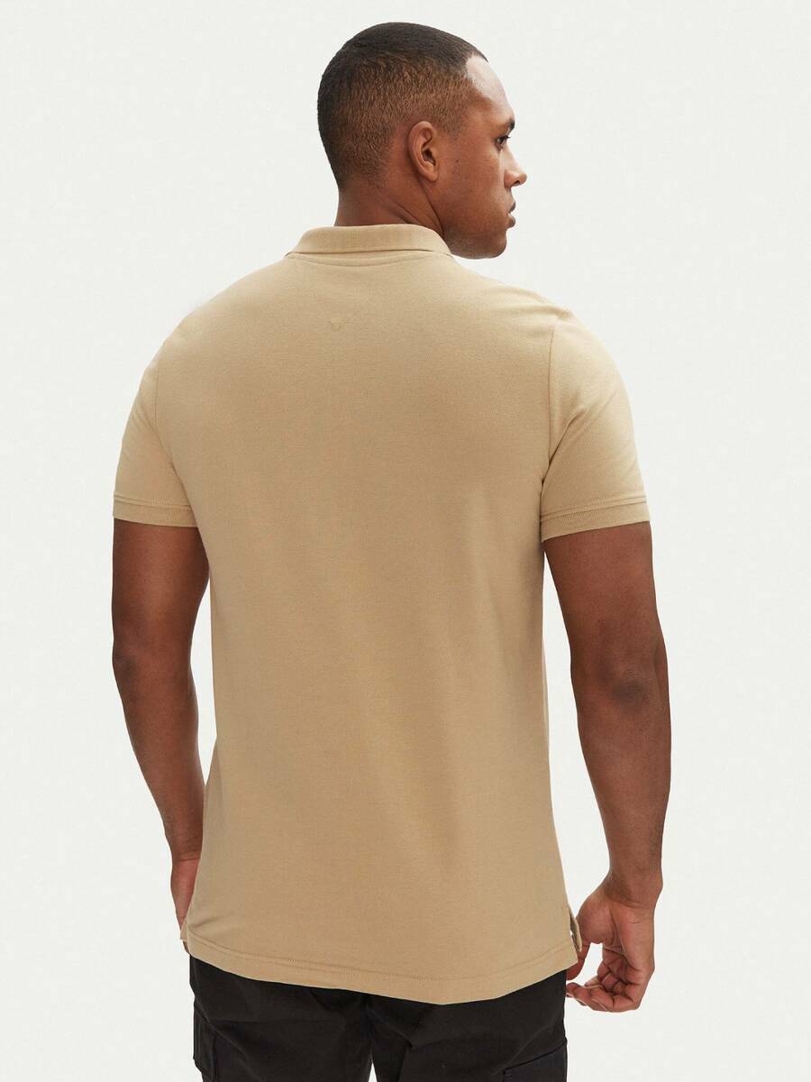 detail Tommy Jeans pánské béžové polo tričko