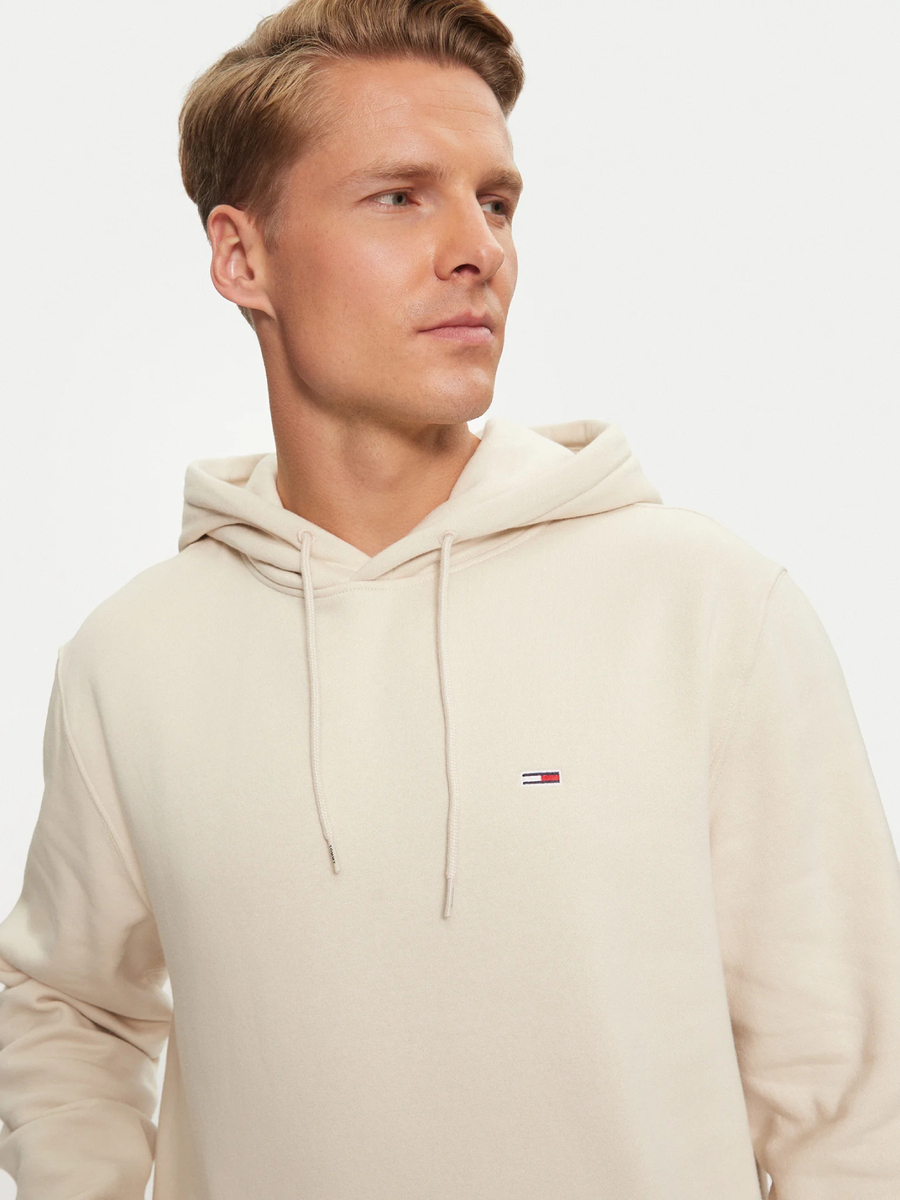 detail Tommy Jeans pánská béžová mikina