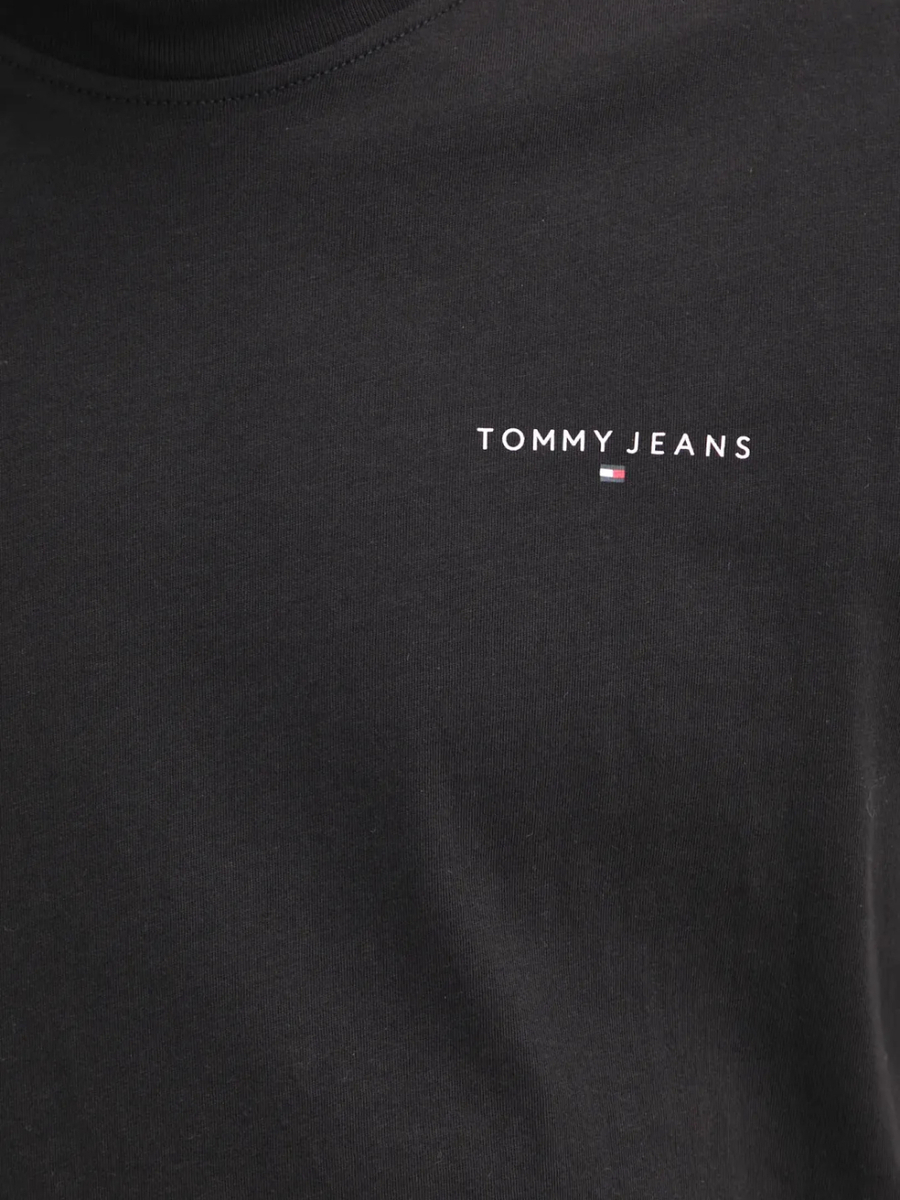 detail Tommy Jeans pánské černé tričko