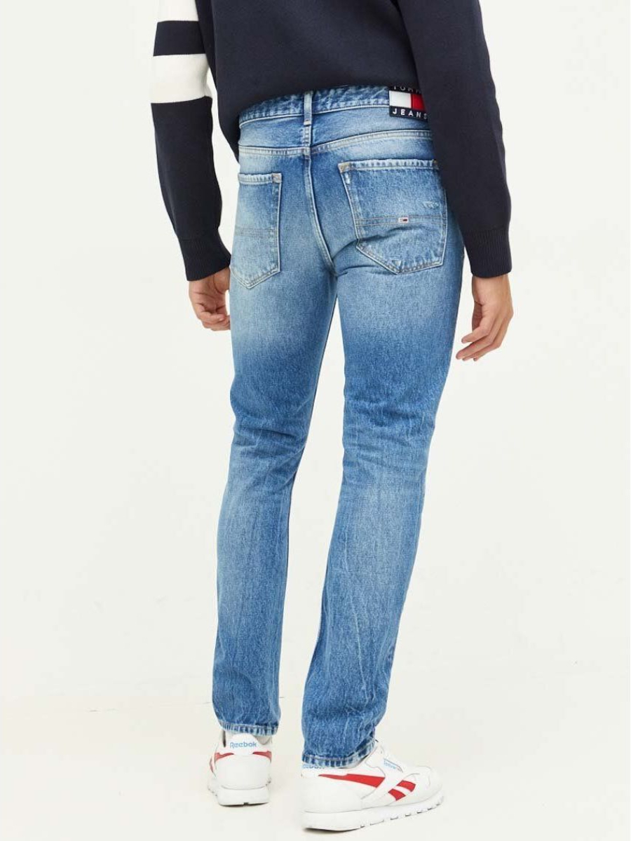 detail Tommy Jeans pánské modré džíny