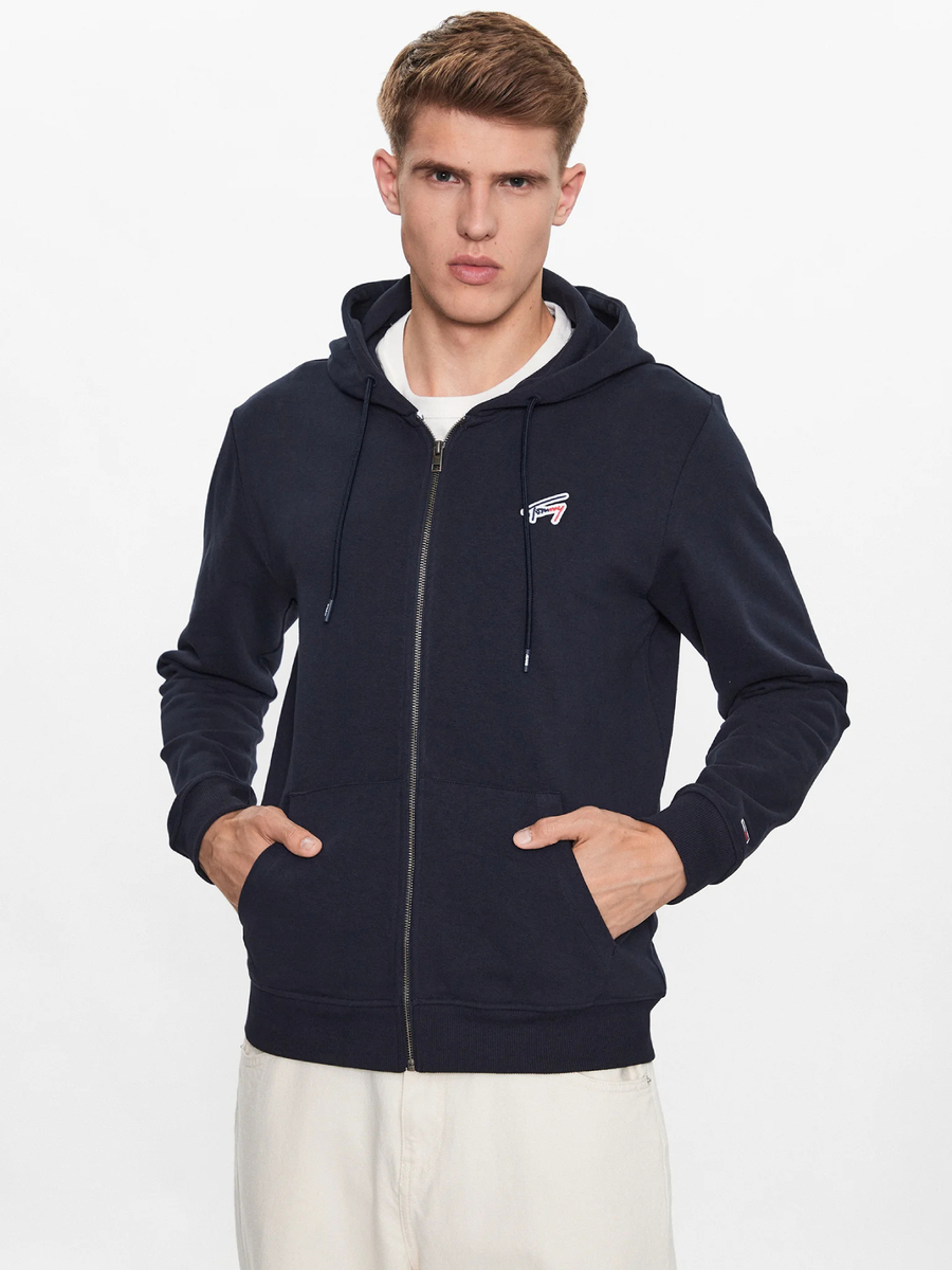 detail Tommy Jeans pánská tmavě modrá mikina