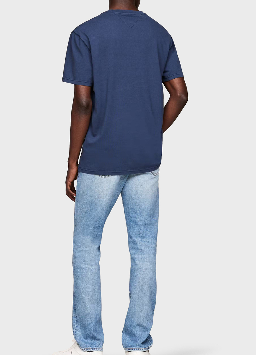 detail Tommy Jeans pánské tmavěmodré tričko