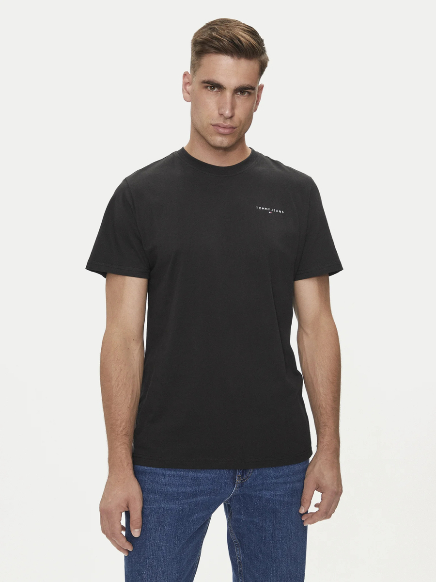 detail Tommy Jeans pánské černé tričko