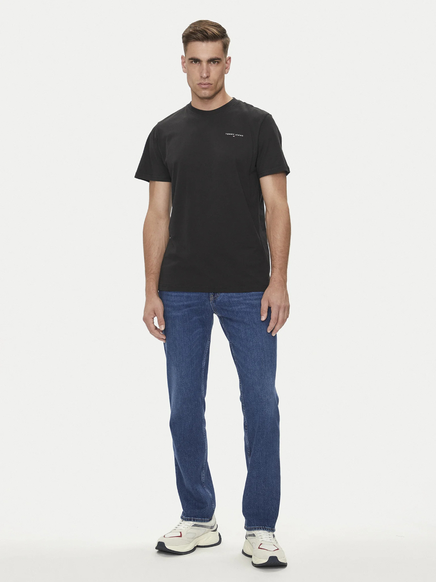 detail Tommy Jeans pánské černé tričko
