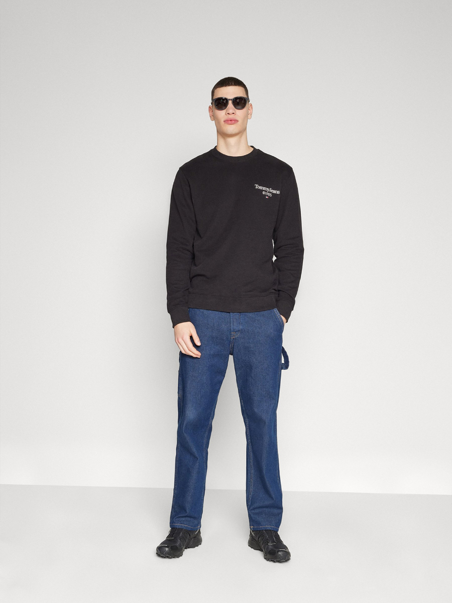 detail Tommy Jeans pánská černá mikina ENTRY GRAPHIC CREW