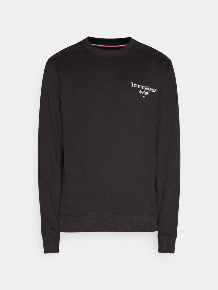 detail Tommy Jeans pánská černá mikina ENTRY GRAPHIC CREW