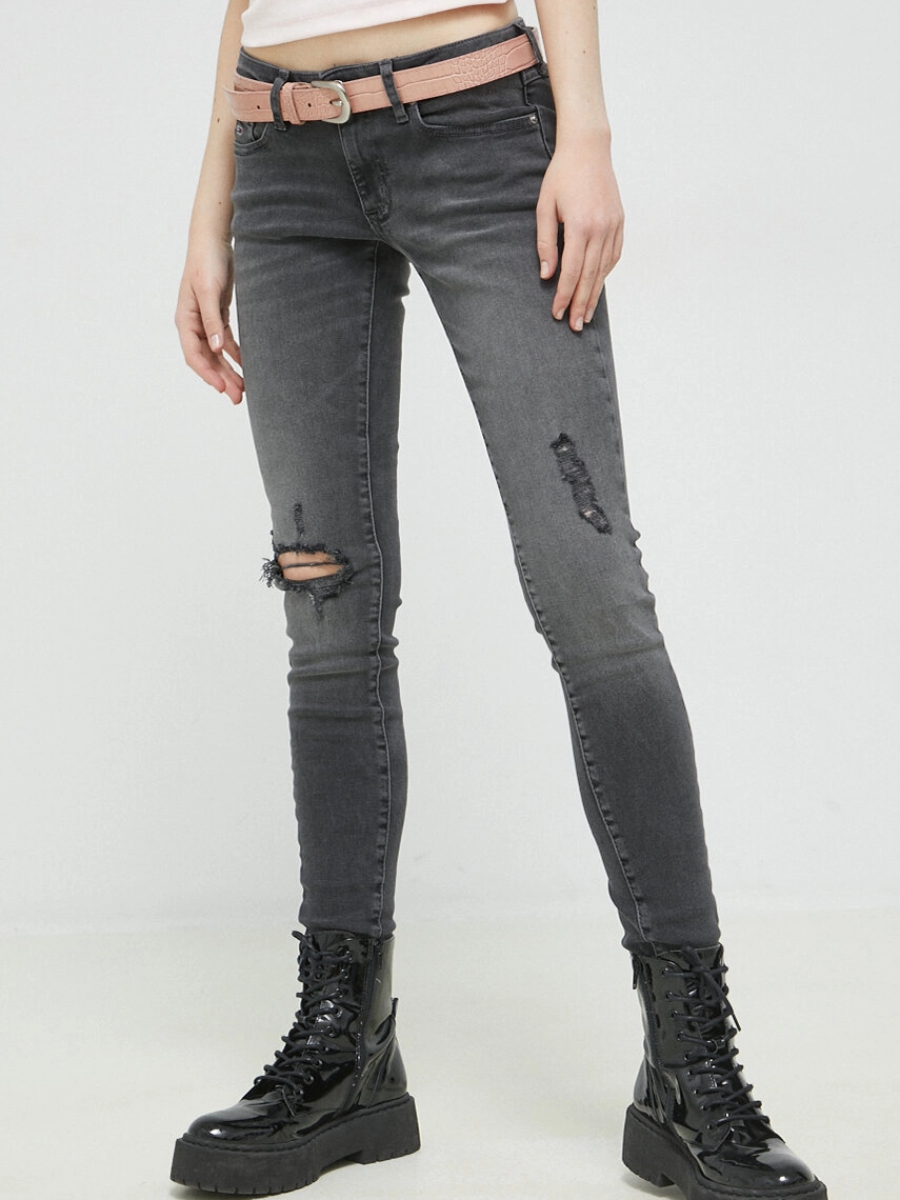 detail Tommy Jeans dámské černé džíny Sophie