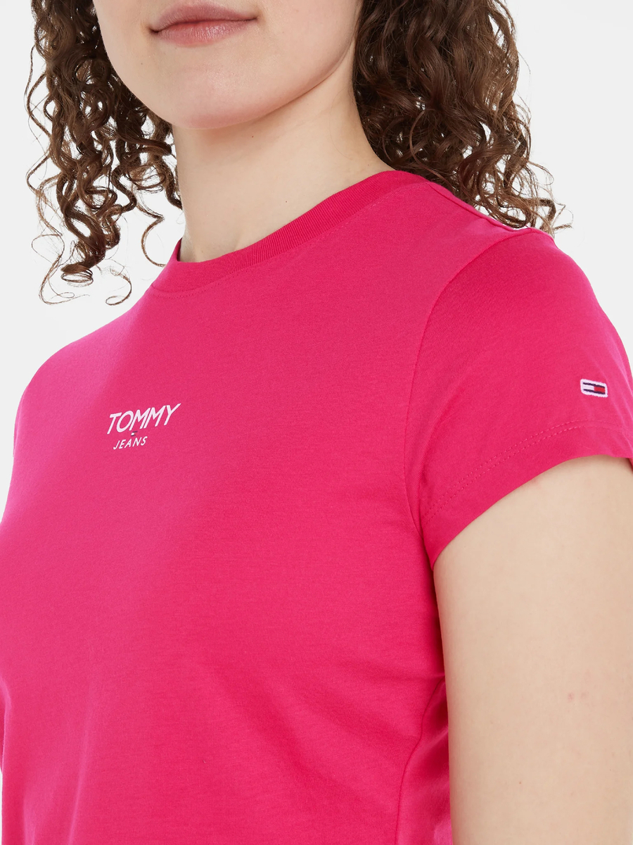 detail Tommy Jeans dámské růžové tričko