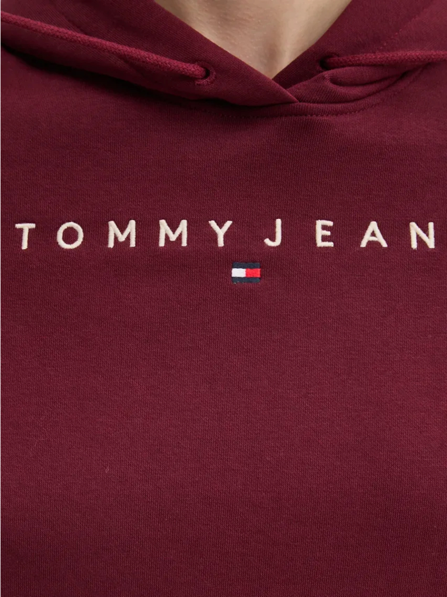 detail Tommy Jeans dámská vínová mikina