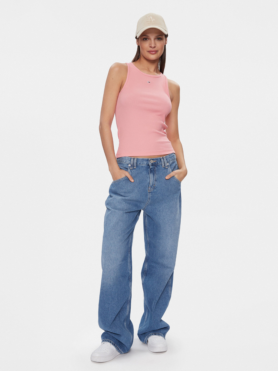 detail Tommy Jeans dámský růžový top