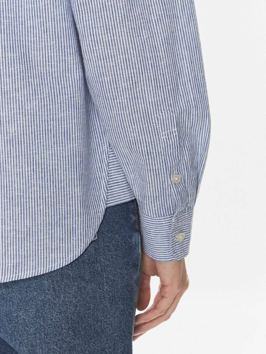 detail Tommy Jeans dámská pruhovaná modrá košile