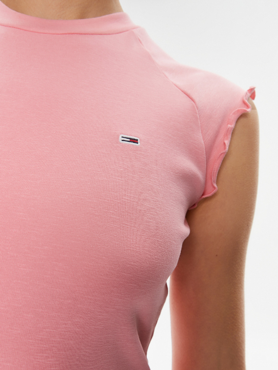 detail Tommy Jeans dámské růžové každodenní šaty Babylock