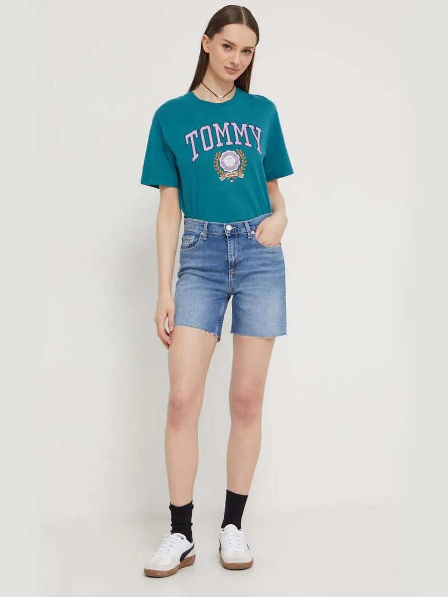 detail Tommy Jeans dámské džínové šortky Maddie