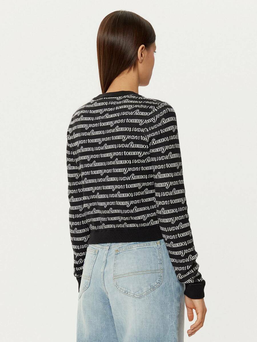 detail Tommy Jeans dámský černý svetr
