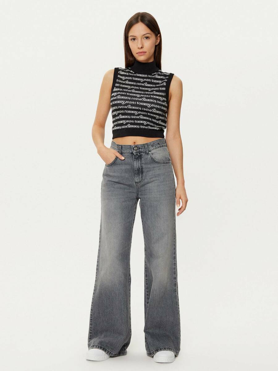 detail Tommy Jeans dámský černý top