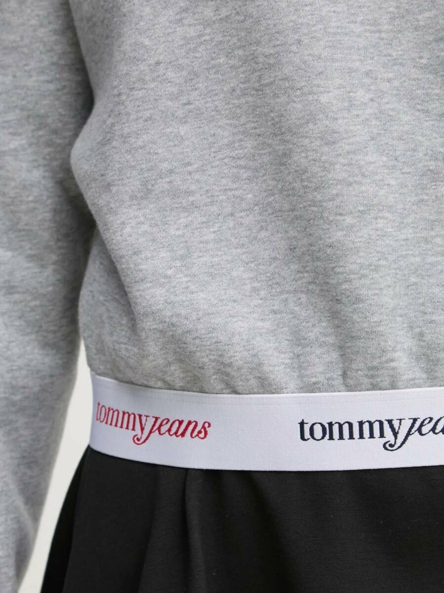 detail Tommy Jeans dámská šedá mikina
