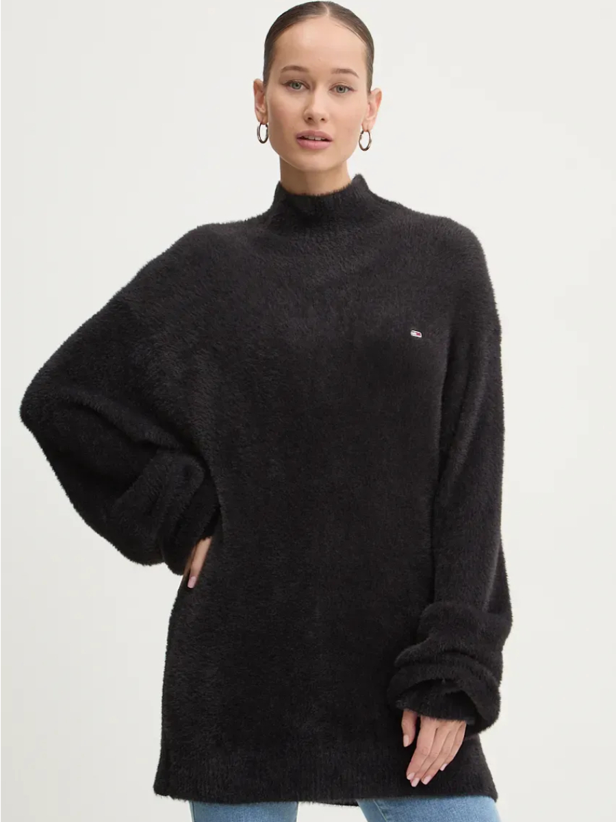 detail Tommy Jeans dámský černý svetr