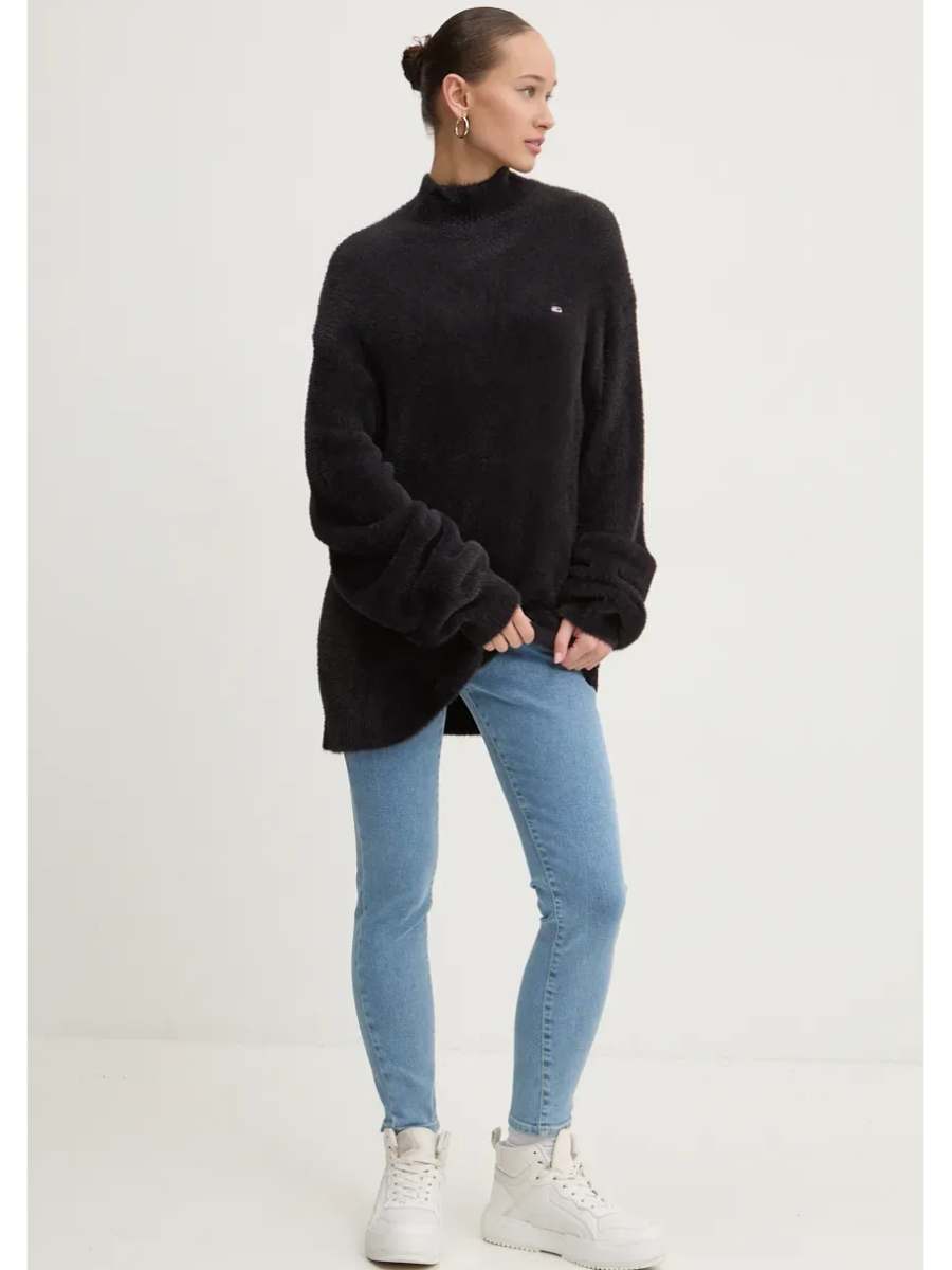 detail Tommy Jeans dámský černý svetr