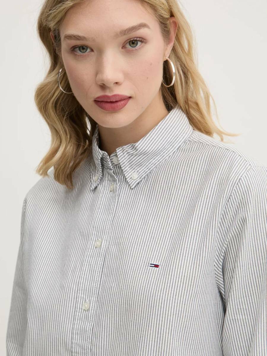 detail Tommy Jeans dámská pruhovaná košile