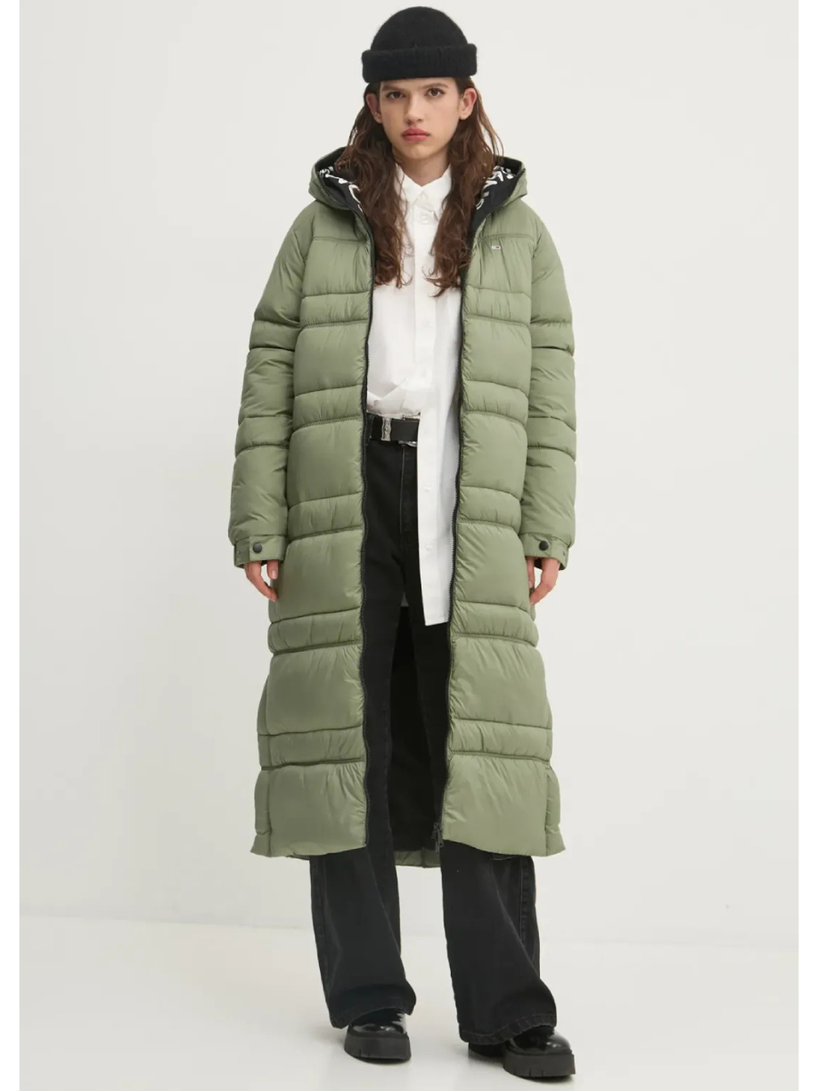 detail Tommy Jeans dámská zelená bunda