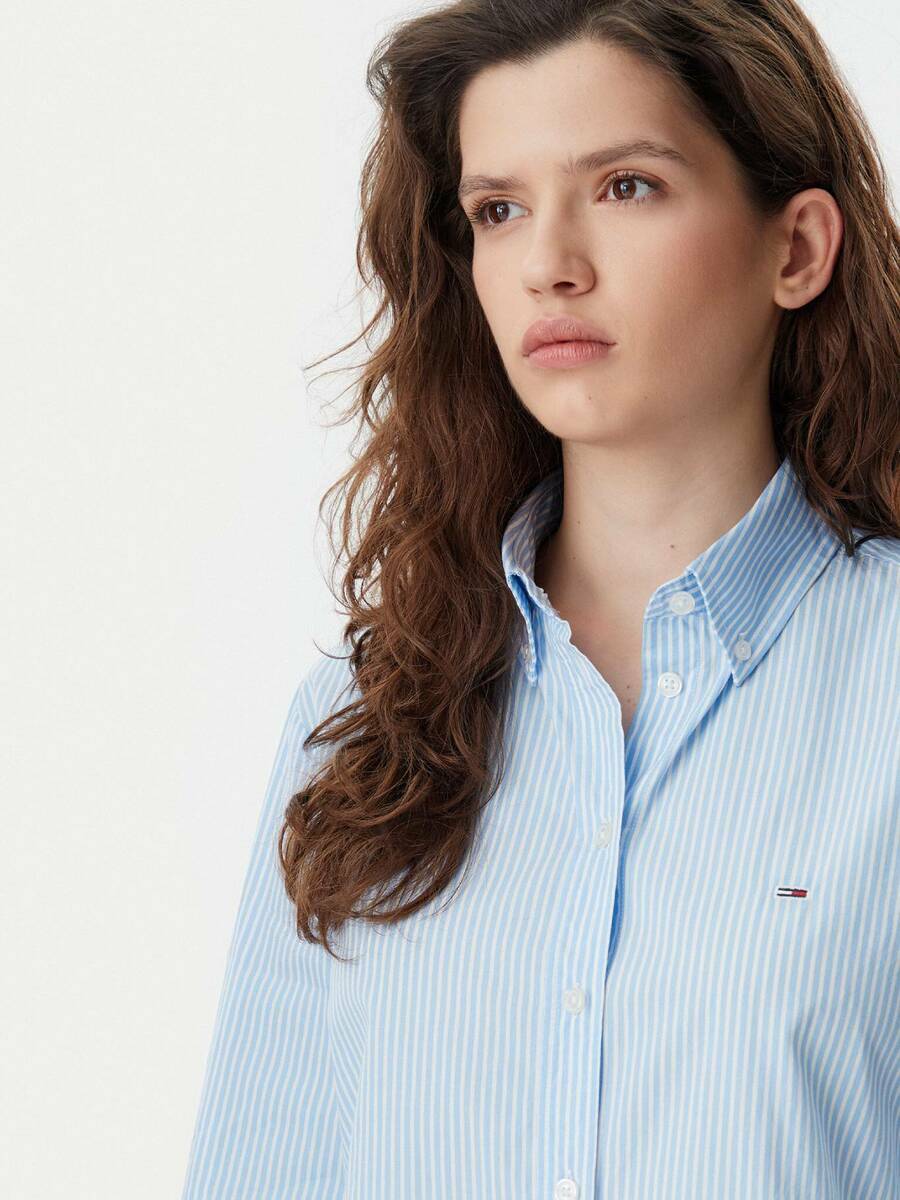 detail Tommy Jeans dámská pruhovaná košile